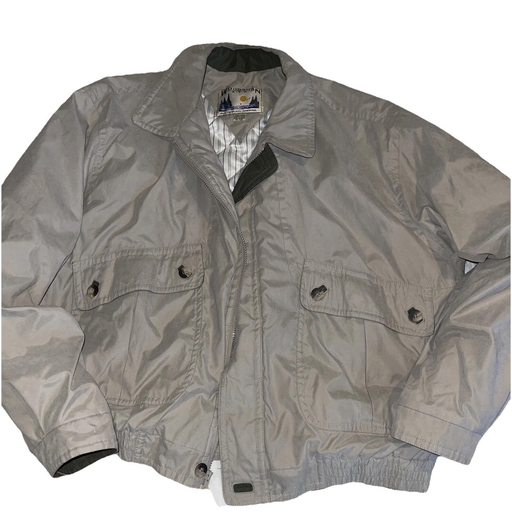 Vintage Woodsman ATA All Terrain Apparel Light Beige Bomber Jacket Men's‎ Sz XXL